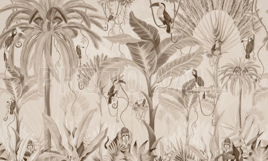 PHOTOWALL / Exotic Jungle - Beige (e95229)