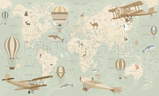 PHOTOWALL / Explorer Map - Green (e95230)