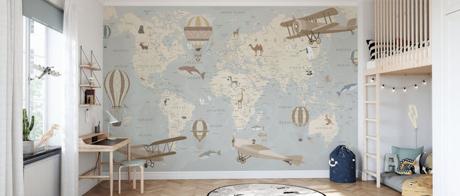 PHOTOWALL / Explorer Map - Blue (e95233)