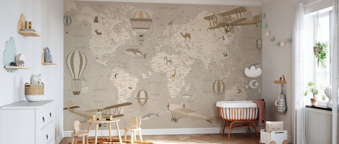 PHOTOWALL / Explorer Map - Beige (e95237)