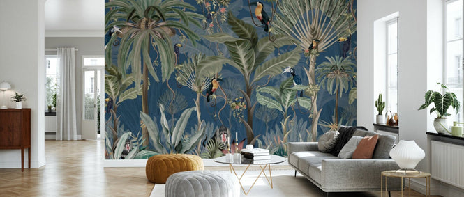 PHOTOWALL / Exotic Jungle - Dark Blue (e95238)