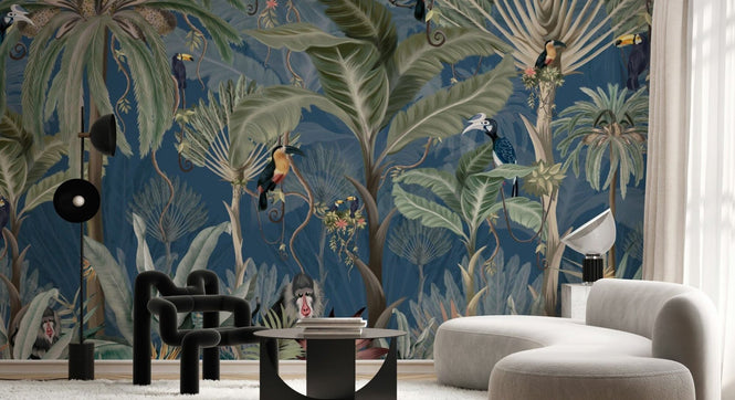 PHOTOWALL / Exotic Jungle - Dark Blue (e95238)