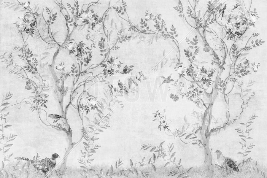PHOTOWALL / Pretty Birds in Branches - BW (e95239)