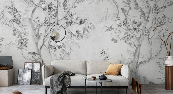 PHOTOWALL / Pretty Birds in Branches - BW (e95239)