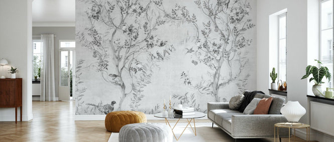 PHOTOWALL / Pretty Birds in Branches - BW (e95239)