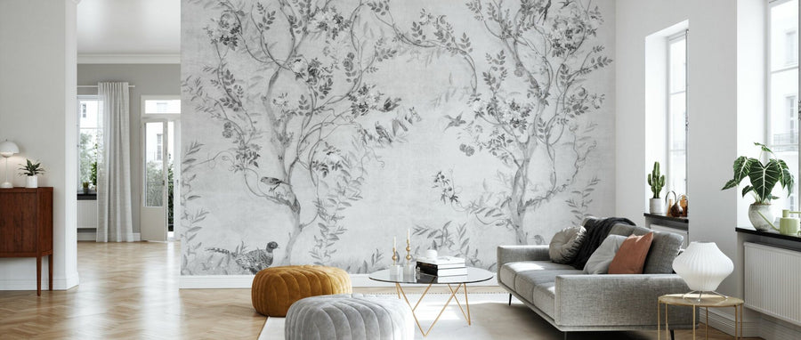 PHOTOWALL / Pretty Birds in Branches - BW (e95239)