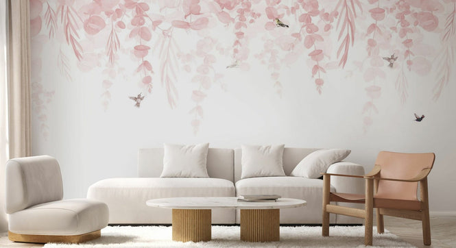 PHOTOWALL / Greenery Drape - Pink (e95242)