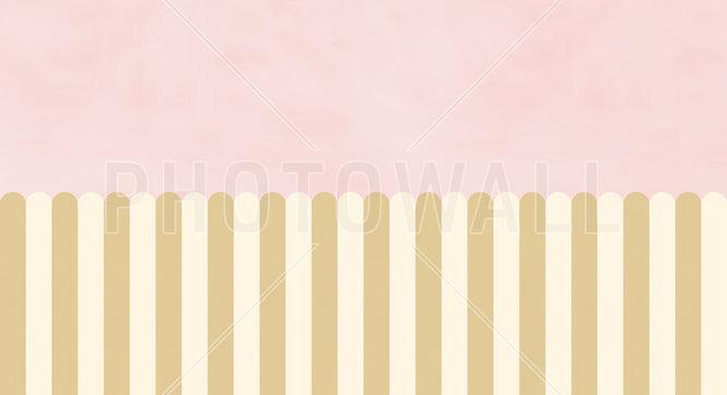 PHOTOWALL / Playful Scallops - Yellow and Pink (e95260)