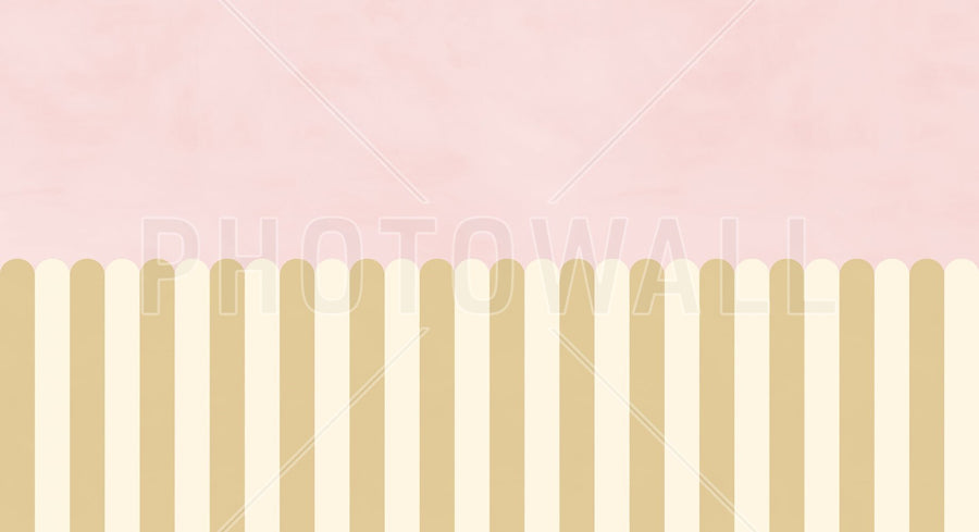 PHOTOWALL / Playful Scallops - Yellow and Pink (e95260)