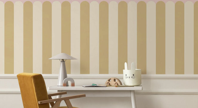 PHOTOWALL / Playful Scallops - Yellow and Pink (e95260)