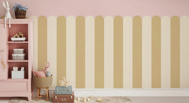 PHOTOWALL / Playful Scallops - Yellow and Pink (e95260)
