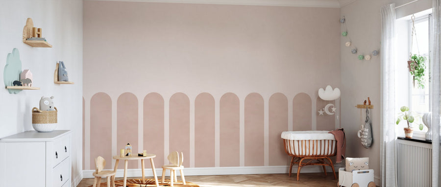 PHOTOWALL / Spaced Scallops - Muted Pink (e95278)
