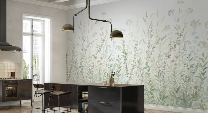 PHOTOWALL / Field of Flower Blossoms - Green (e95325)