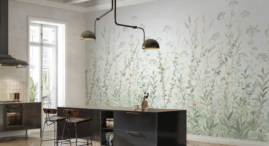 PHOTOWALL / Field of Flower Blossoms - Green (e95325)