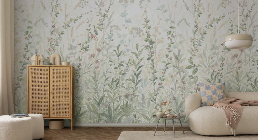 PHOTOWALL / Field of Flower Blossoms - Green (e95325)