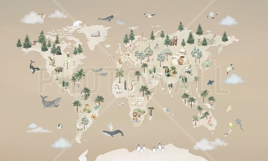 PHOTOWALL / Animal Atlas - Brown (e95707)