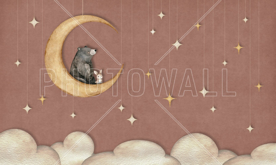 PHOTOWALL / Bear on the Moon - Red (e95709)