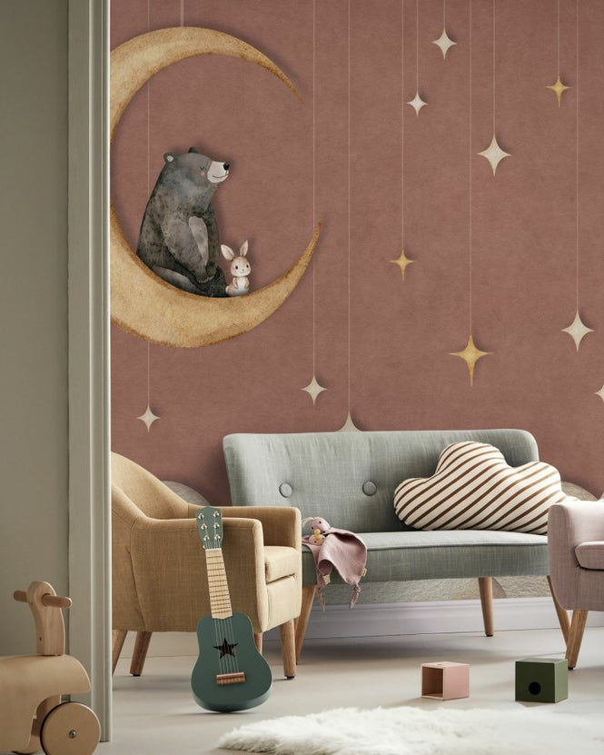 PHOTOWALL / Bear on the Moon - Red (e95709)