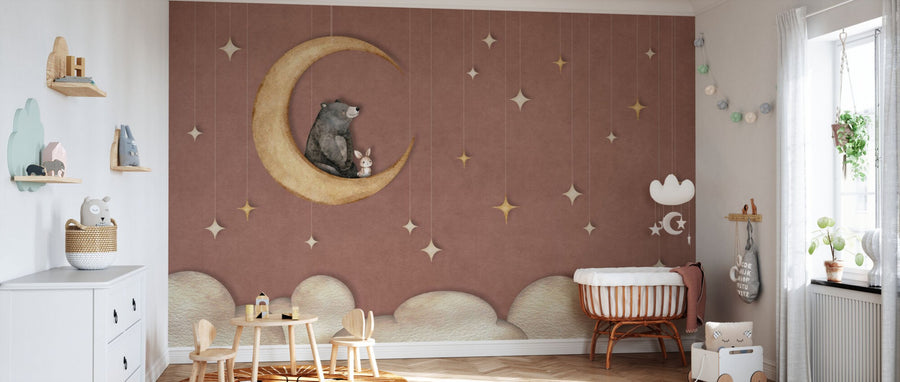 PHOTOWALL / Bear on the Moon - Red (e95709)