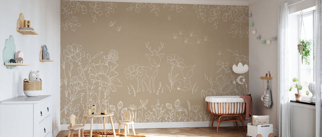 PHOTOWALL / Deer Doodles - Brown (e95710)