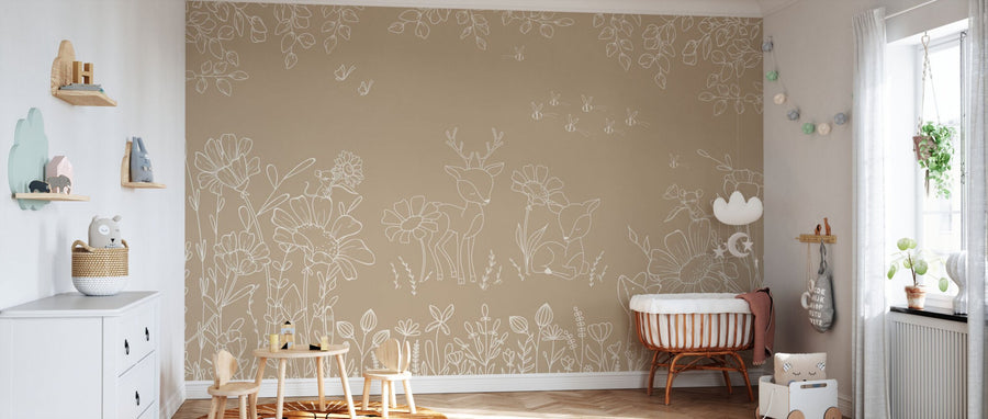PHOTOWALL / Deer Doodles - Brown (e95710)