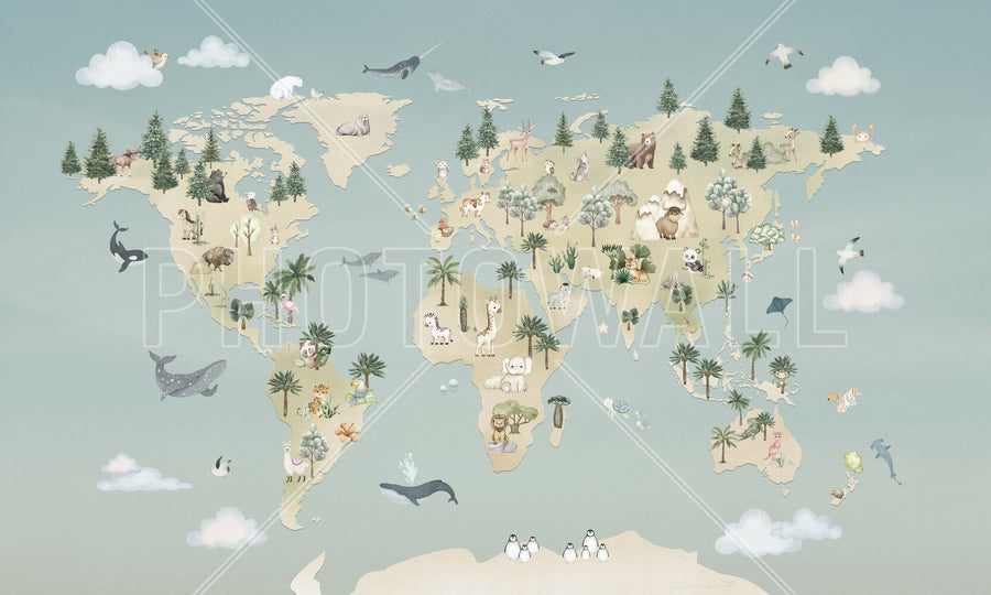PHOTOWALL / Animal Atlas - Blue (e95712)