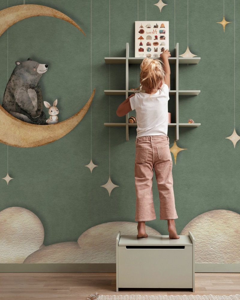 PHOTOWALL / Bear on the Moon - Green (e95717)