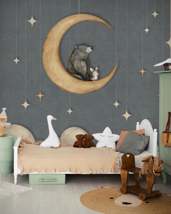 PHOTOWALL / Bear on the Moon - Blue (e95719)
