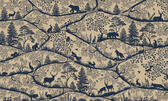 PHOTOWALL / Nordic Nature - Beige Blue (e95726)