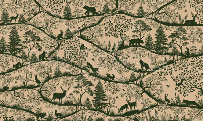 PHOTOWALL / Nordic Nature - Beige Green (e95735)