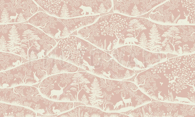 PHOTOWALL / Nordic Nature - Pink White (e95740)