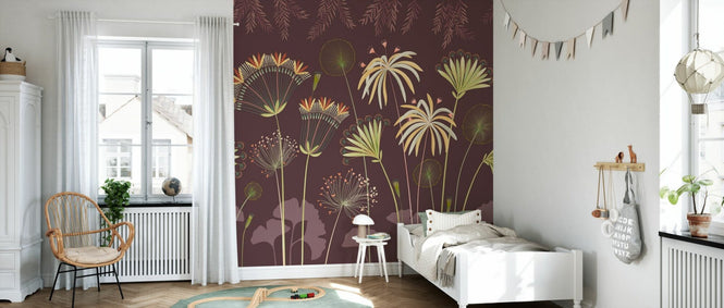 PHOTOWALL / Delicate Flowers - Maroon (e95759)