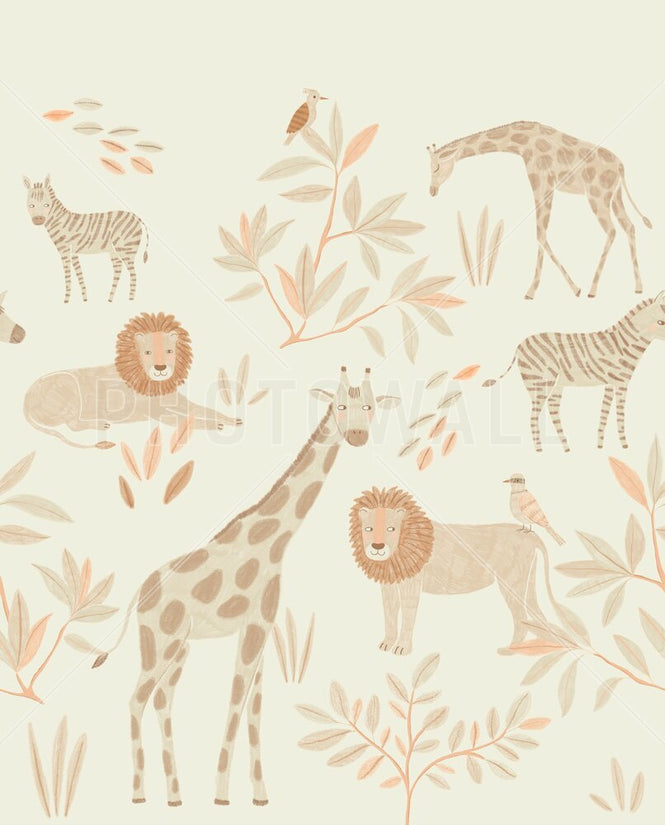 PHOTOWALL / Safari Animal Friends - Neutral (e95761)