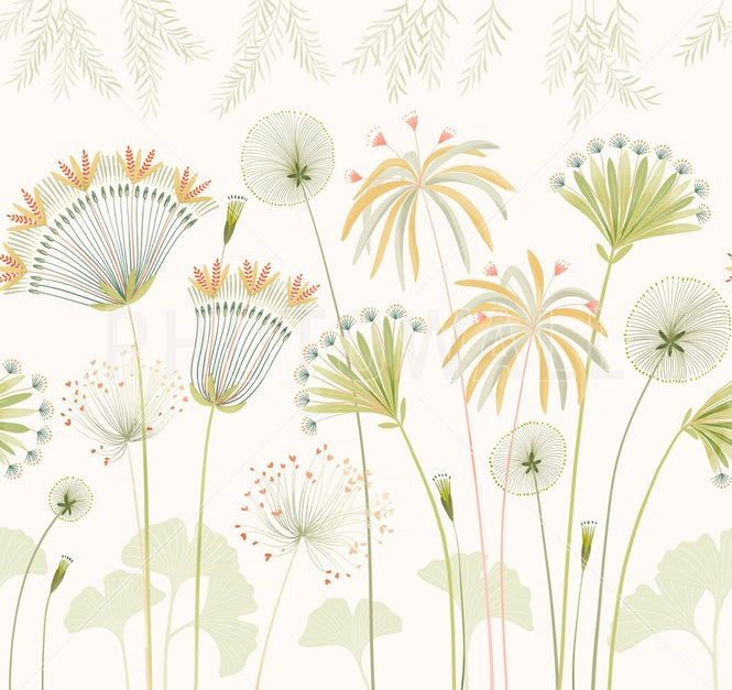 PHOTOWALL / Delicate Flowers - Soft Beige (e95763)