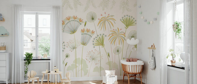 PHOTOWALL / Delicate Flowers - Soft Beige (e95763)
