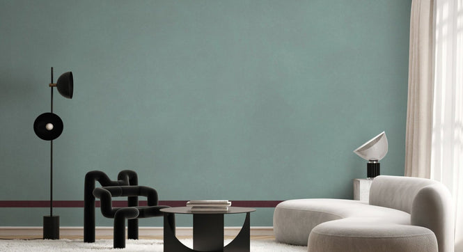 PHOTOWALL / Striped Border Lines - Maroon and Green (e96116)