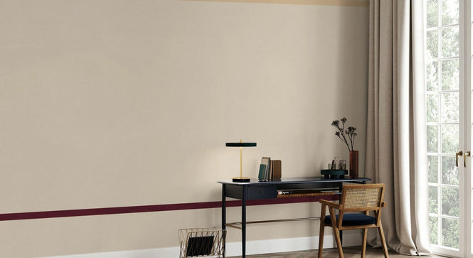 PHOTOWALL / Striped Border Lines - Maroon and Beige (e96120)
