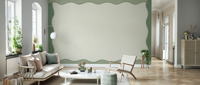 PHOTOWALL / Wavy Border Wall - Green (e96489)
