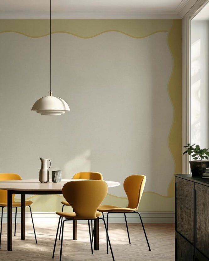 PHOTOWALL / Wavy Border Wall - Dark Yellow (e96491)