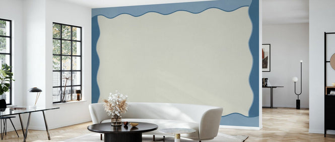 PHOTOWALL / Wavy Border Wall - Dusty Blue (e96493)