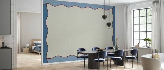 PHOTOWALL / Wavy Border Wall - Dark Blue (e96495)