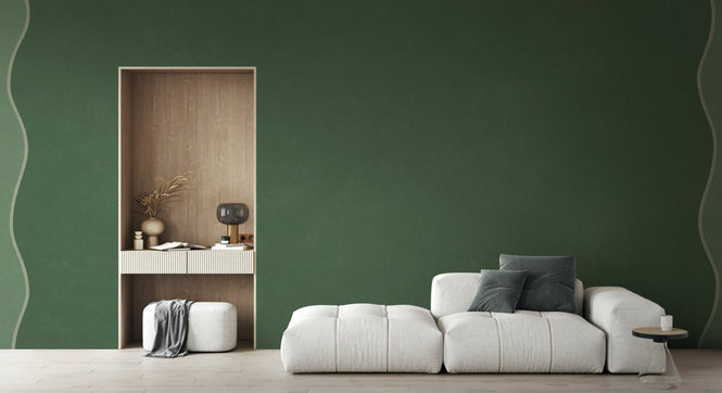 PHOTOWALL / Wavy Border Wall - Olive Green (e96497)
