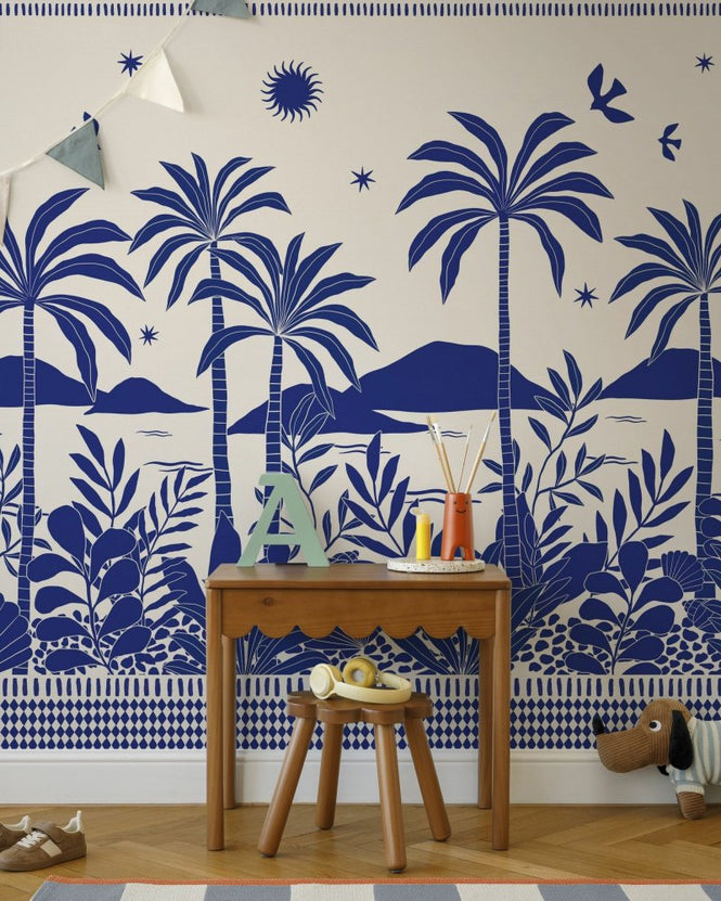 PHOTOWALL / Coastal Jungle Flora II - Blue (e97189)