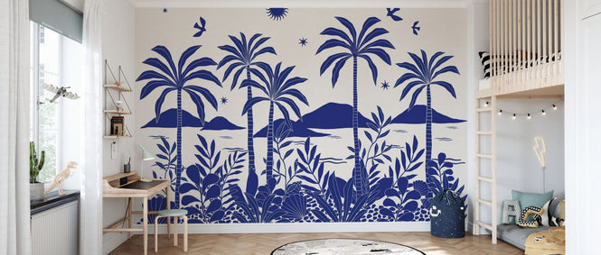 PHOTOWALL / Coastal Jungle Flora II - Blue (e97189)