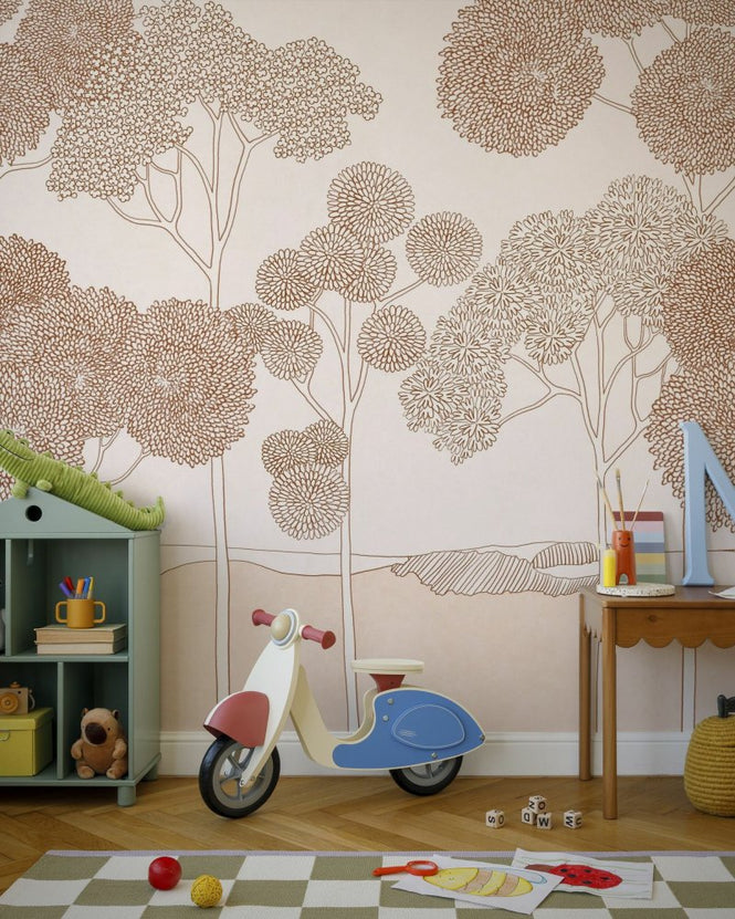 PHOTOWALL / Botanical Etched Grove - Brown (e97190)