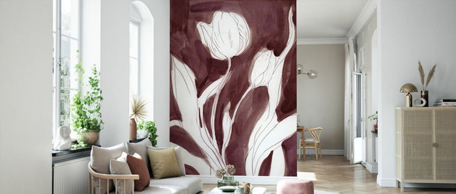 PHOTOWALL / Burgundy Tulip Sketch (e97423)