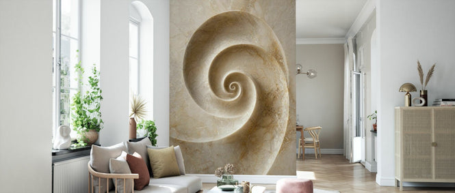 PHOTOWALL / Fibonacci Stone Poster - Marble Spiral (e97523)