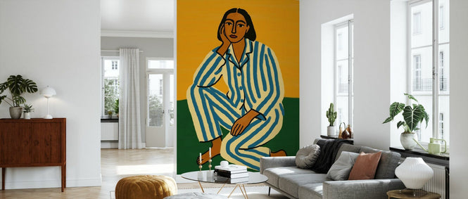 PHOTOWALL / Woman in Striped Pyjamas (e97666)