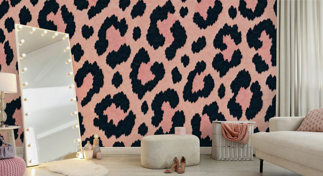 PHOTOWALL / Pink Leopard Print Wallpaper (e97770)