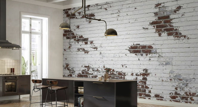 PHOTOWALL / White Artistic Brick Wall (e97941)